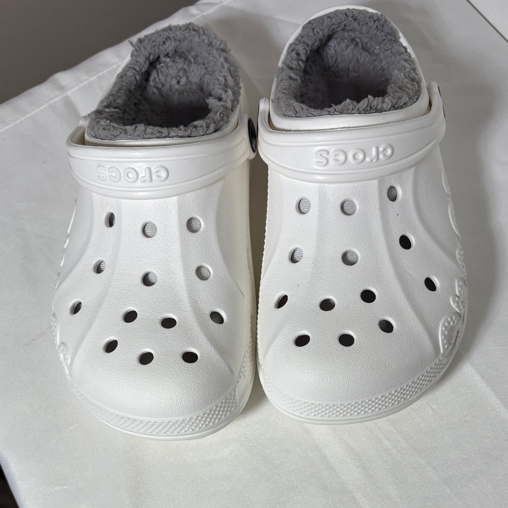 CROCS KIDS BAYA Lined Clog Size J-2 in White